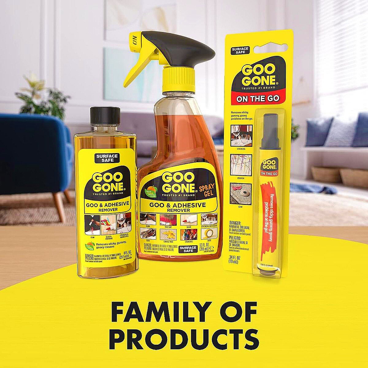 Goo Gone Adhesive Remover 8 oz Surface Safe /Sticker Label Decal Gum Tar +More