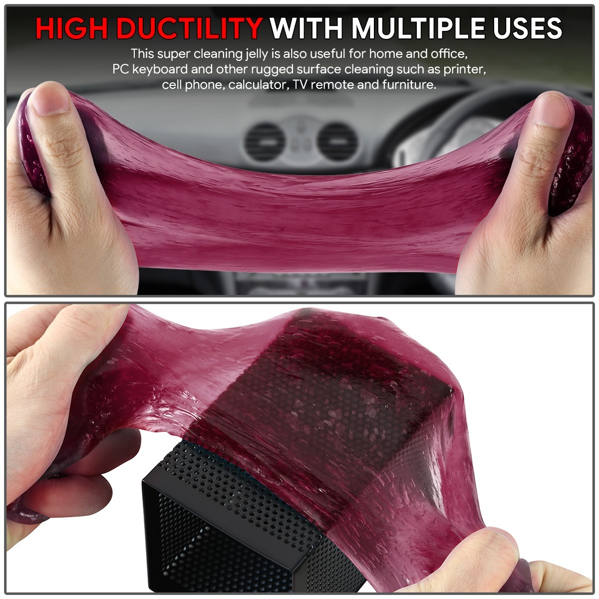 5pcs Car Cleaning Jelly Non-Stick Hand Reusable Dust Remover Keyboard TV Remote