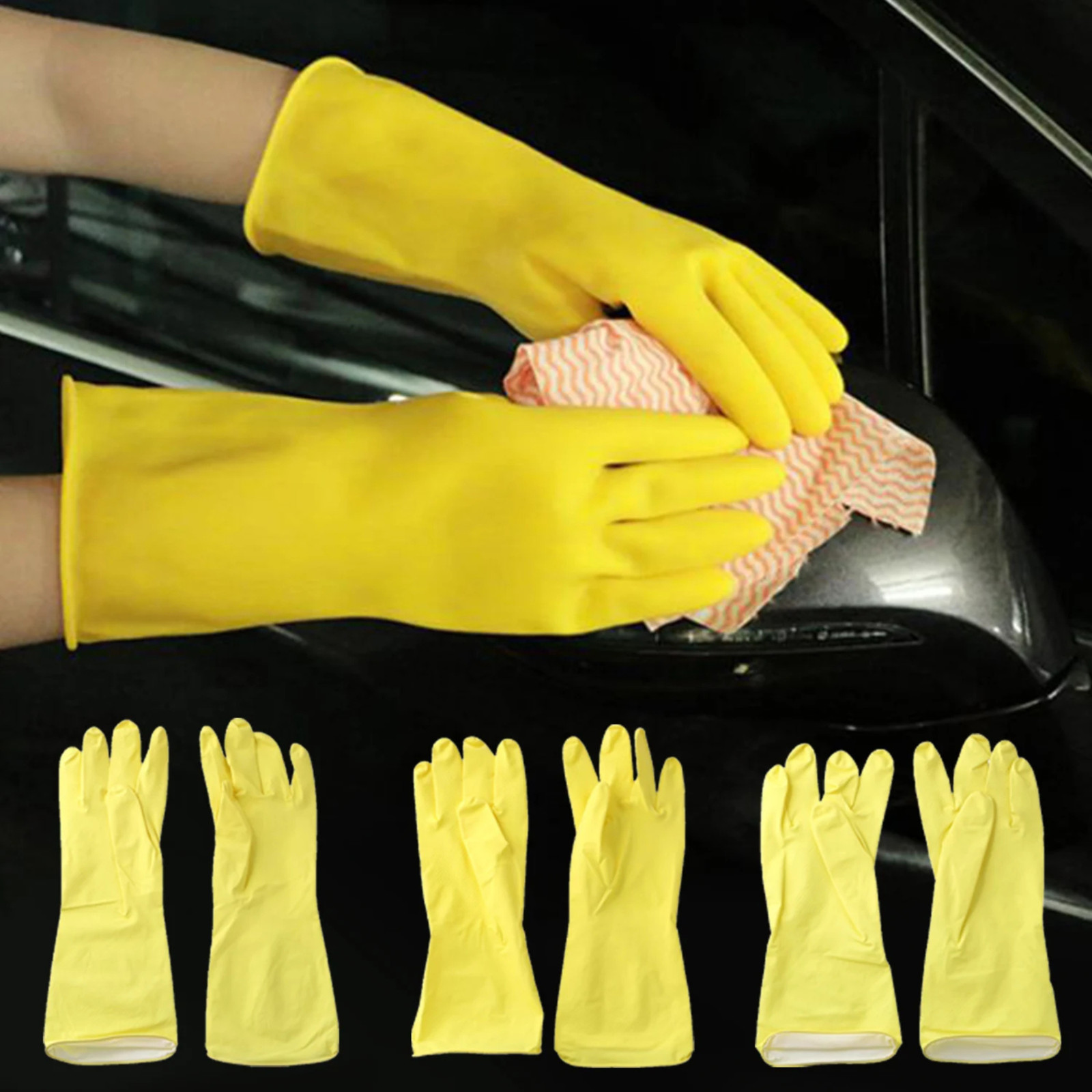 1 Pair Dishes Washing Gloves Latex Rubber Medium Dish cleaning NGL