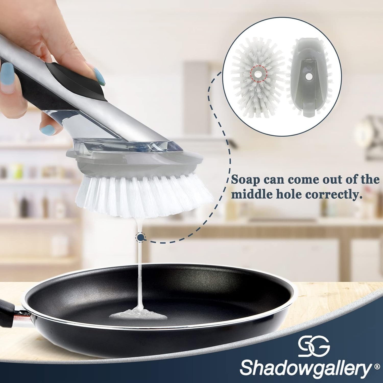 Dish Cleaning Soap Dispensing Brush Refills for OXO Dish Brush – 8 Pack Brush He