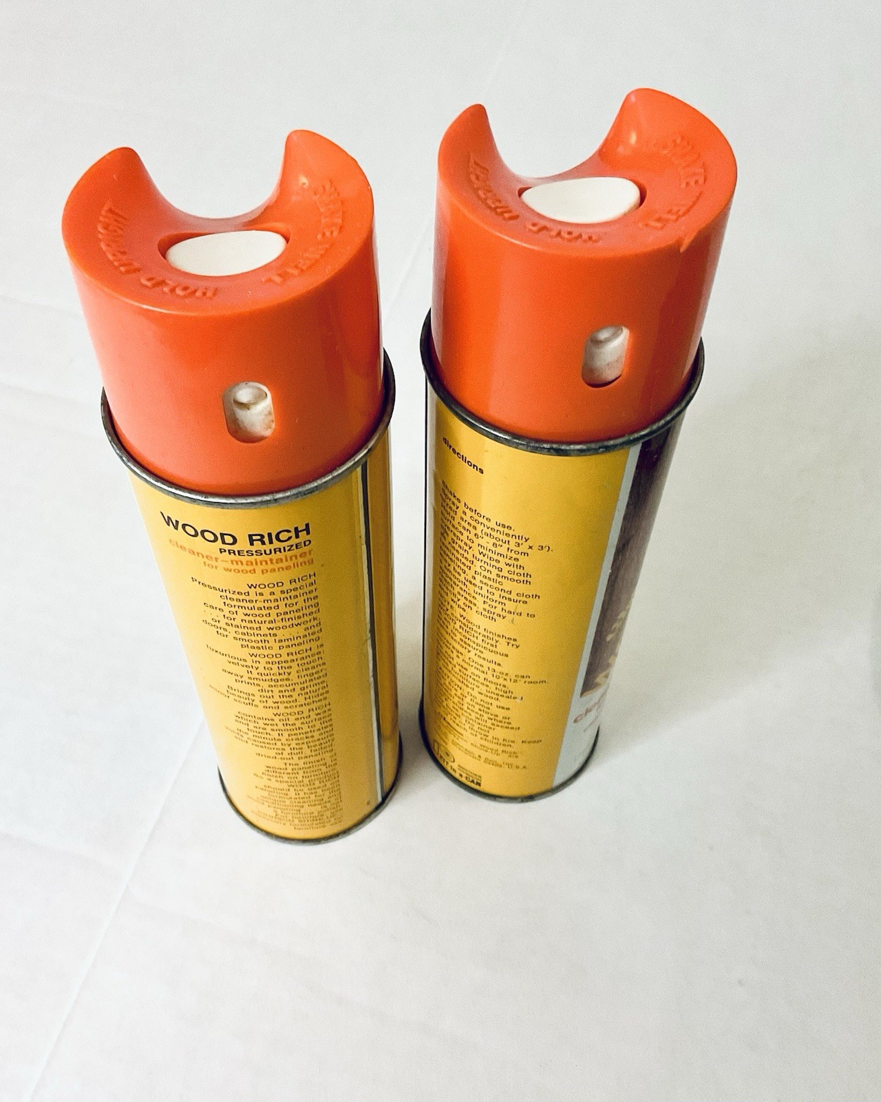 (2)JOHNSON WAX WOOD RICH PRESSURIZED CLEANER-MAINTAINER FOR WOOD PANELING 13 OZ