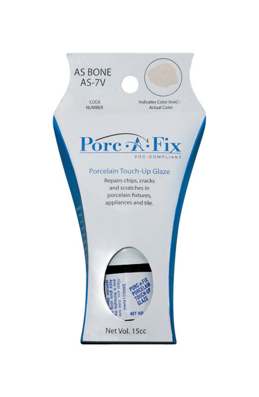 Porc-A-Fix Bone Porcelain Sheen Touch-Up Glaze 15 cc to Repairs Scratches/Small