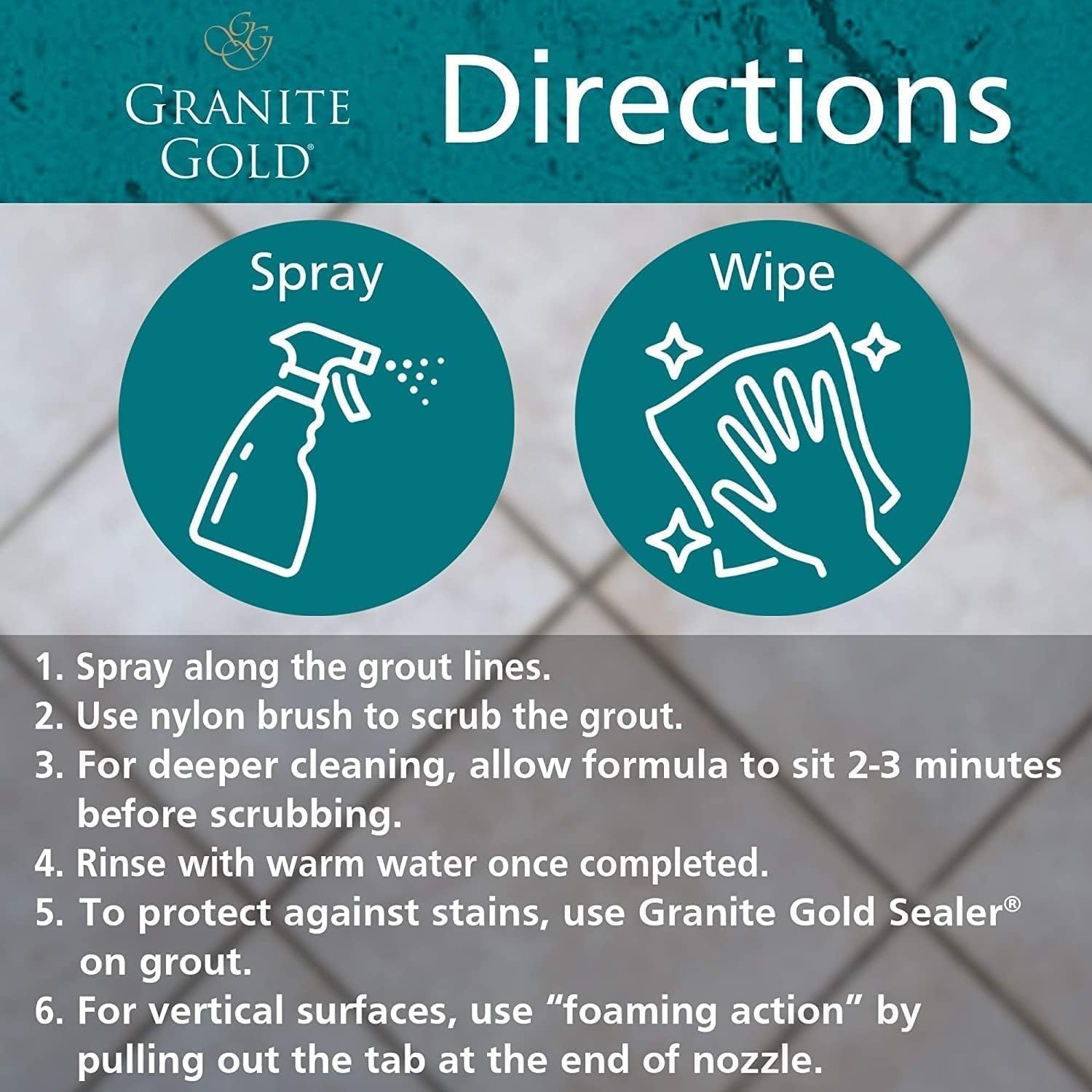 Streak-Free Grout Cleaner for Stone, Ceramic & Glass – 88 Oz, 4 Brushes Included