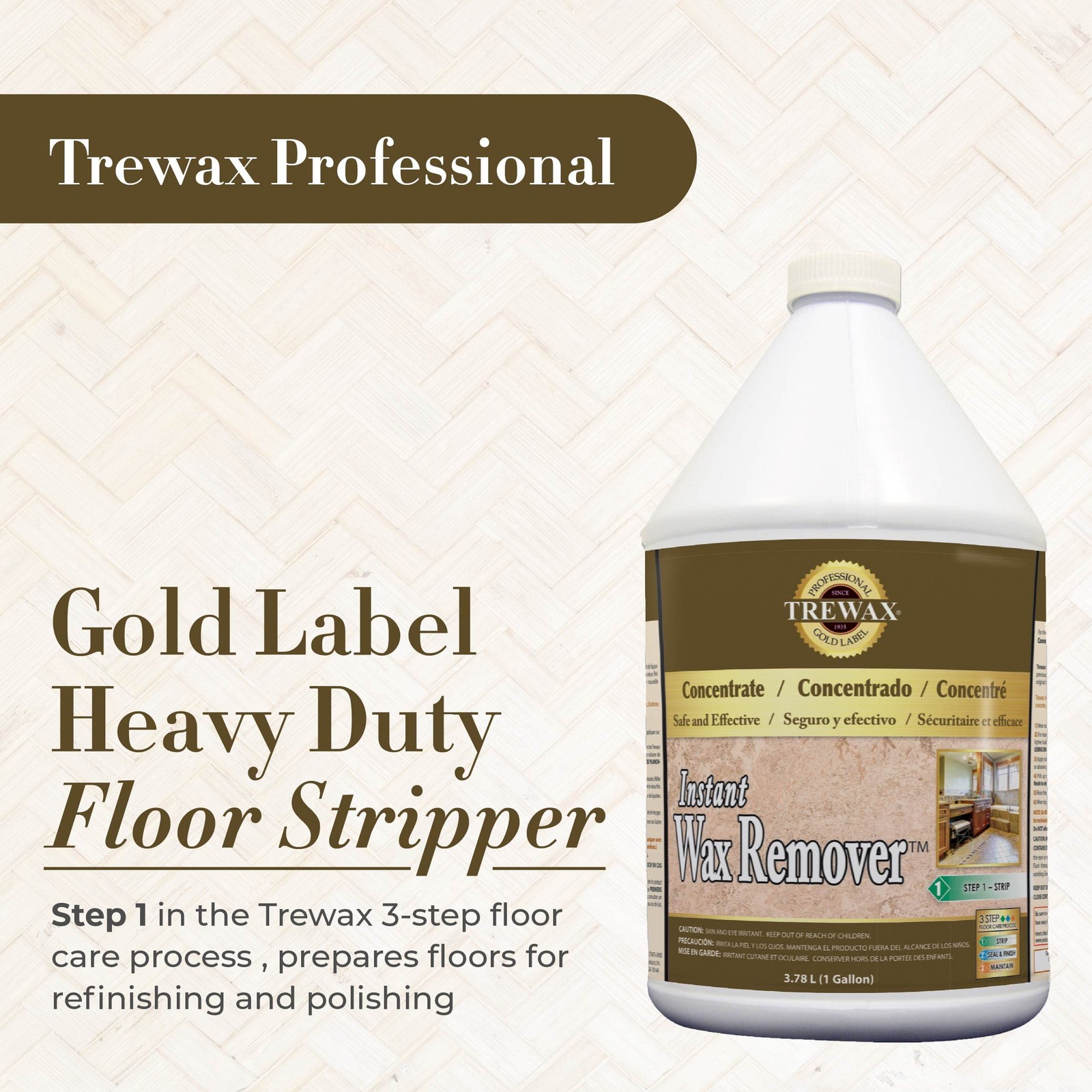 Floor Stripper 1-Gallon Concentrated for Most Interior Floors – Prepares