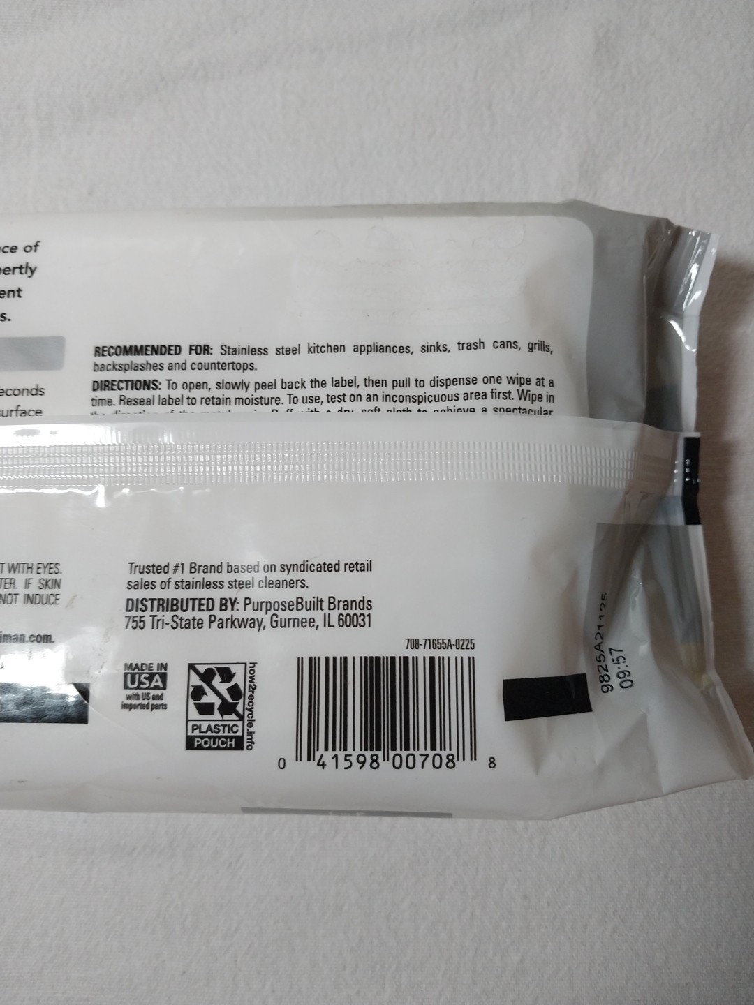 Weiman Stainless Steel 3-in-1 Cleaning Wipes 60 Count 1 Pack