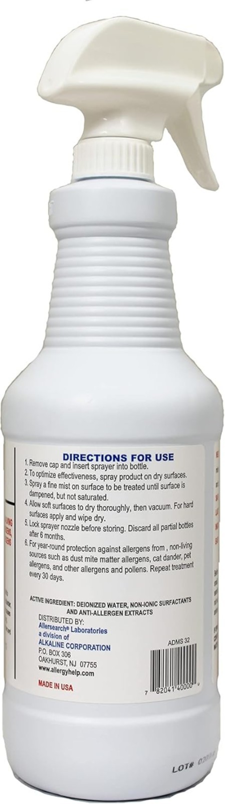 ADMS 32 oz Allergen Spray – Treats 600 sq ft with Long Lasting Protection