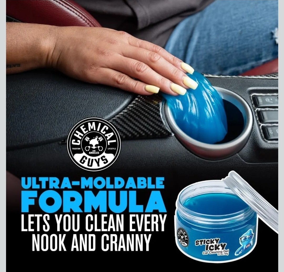 Chemical Guys Sticky Icky Car Cleaning Gel, Green Apple, Interior Car Cleaner, R