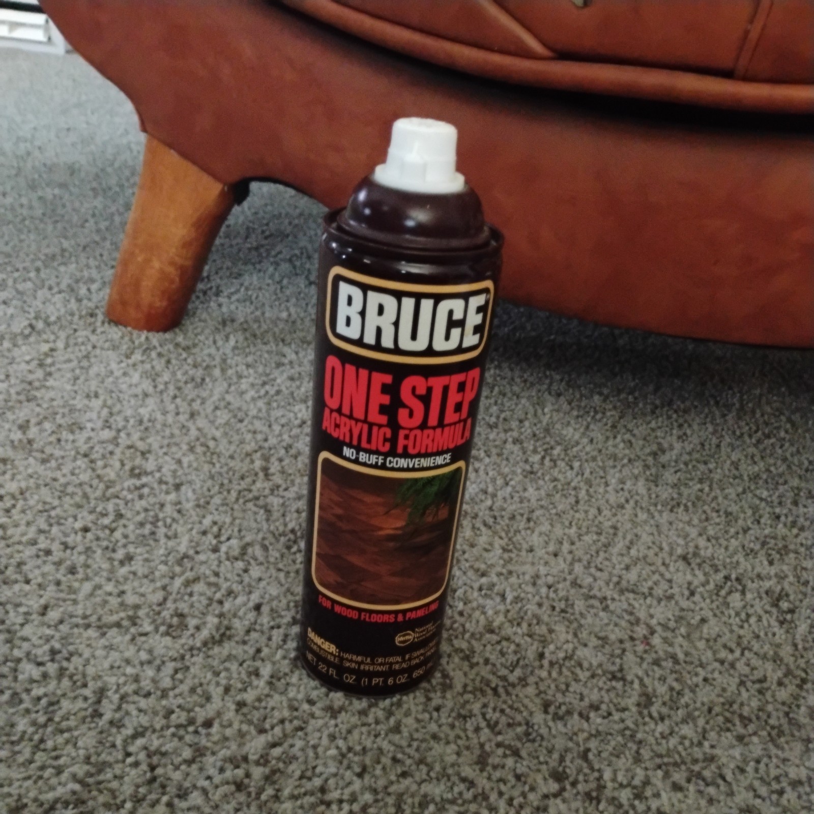 Vtg Bruce One Step Acrylic Formula Can DISPLAY MOVIE PROP 22oz 3/4 Full