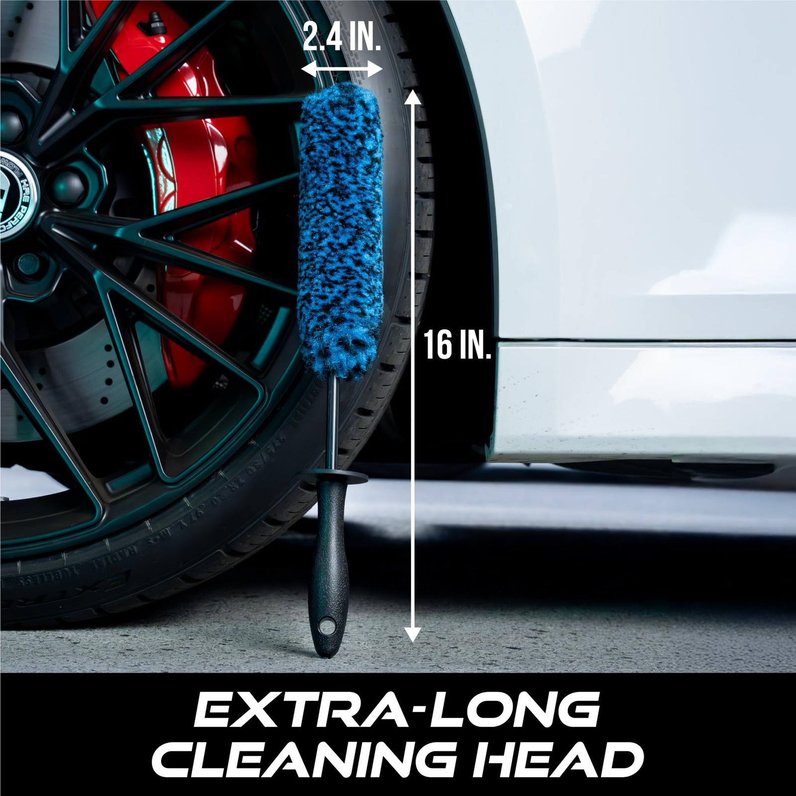 VIKING Wheel Barrel Brush 16 Inch Car Wheel Cleaning Detailing Brush Teal