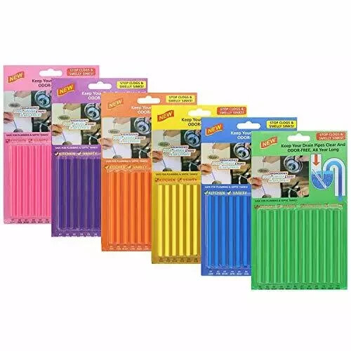 New Sani Sticks Drain Cleaner And Deodorizer 72 pack (Color Set 6) Best Deal USA