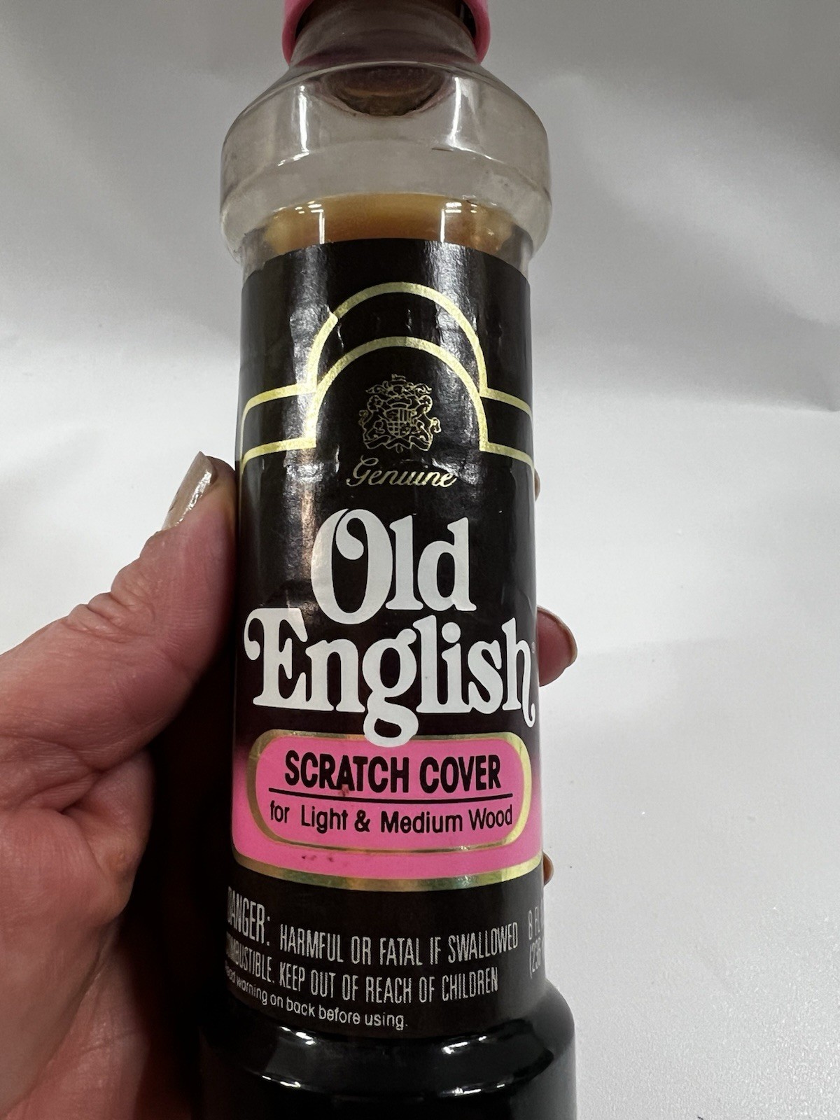 Vintage Old English Scratch Cover Light & Medium Wood 8 Fl Oz Bottle 80% Full