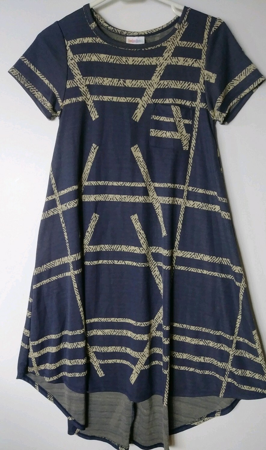 LULAROE XXS SHORT SLEEVES BLUE CREAM DRESS NEW NO TAGS