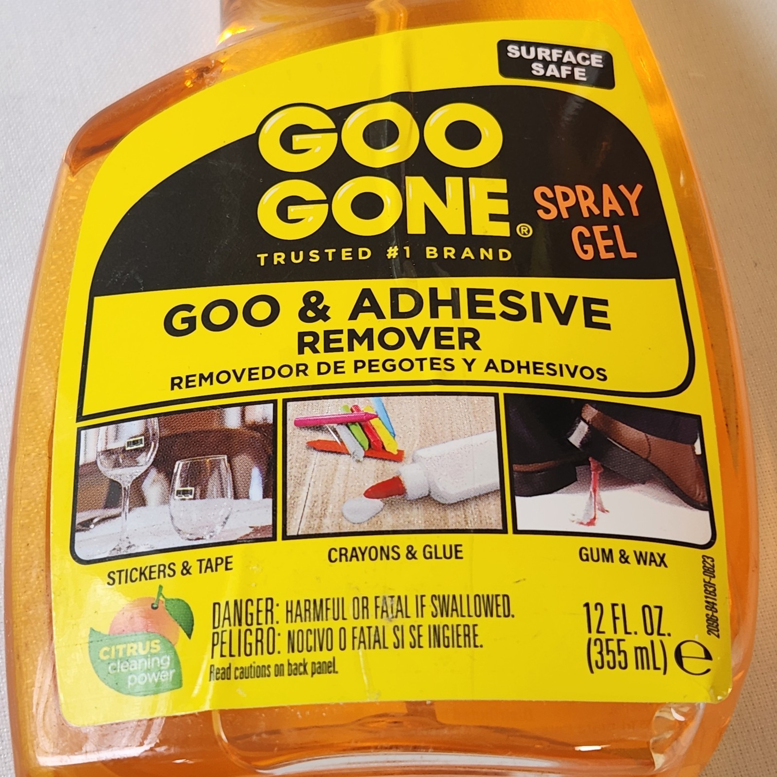 (Lot of 2)Goo Gone Adhesive Remover Original Spray Gel – 12 oz Each
