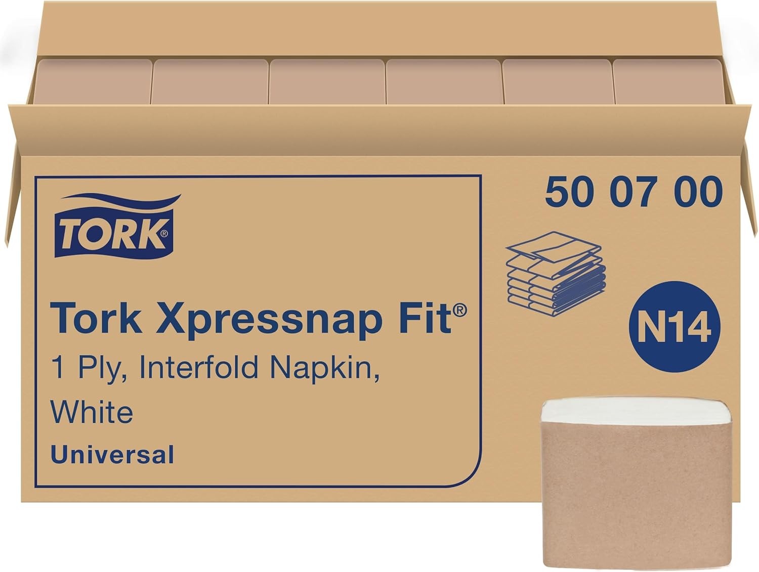 Tork Xpressnap Fit White Dispenser Napkin N14, C-Fold, 1 ply, 240 napkins, 4.2