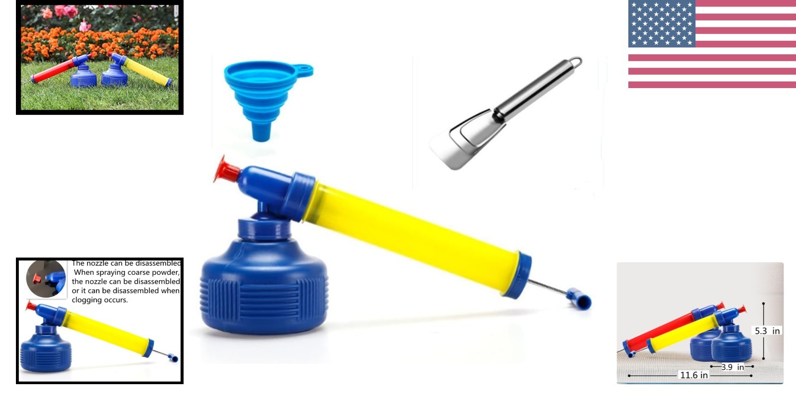 Hand-Powered Garden Duster – Compact Diatomaceous Earth Applicator 350ml