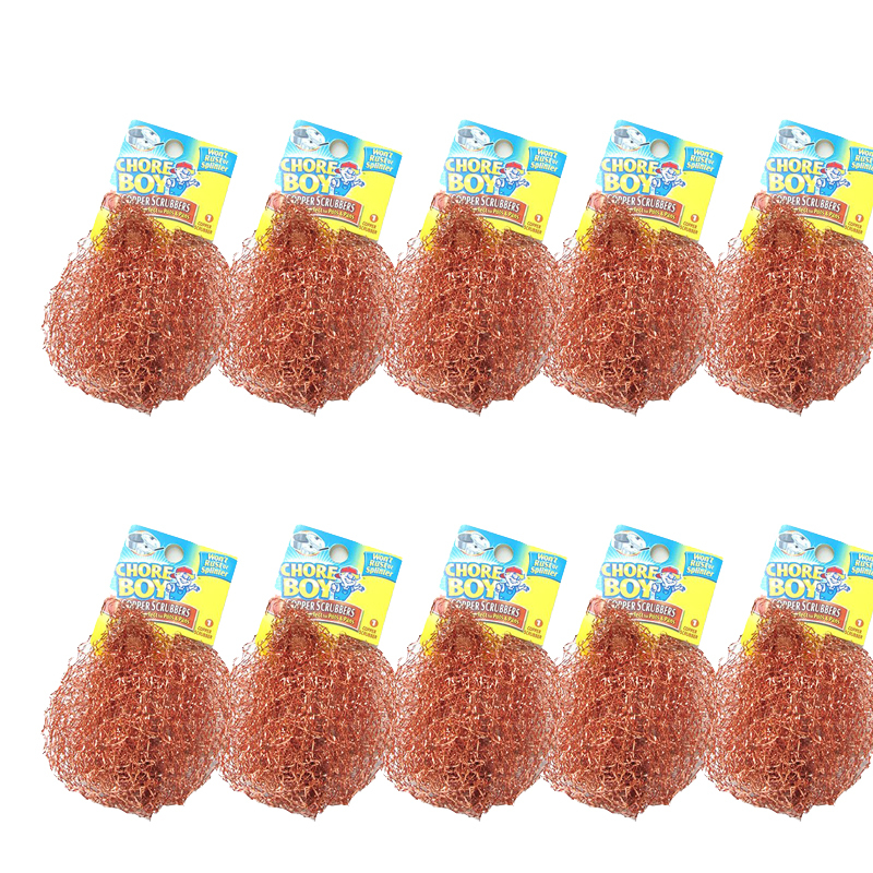 10 Pcs Chore Boy 100% Pure Copper Scrubbers Scrubbing Pads For Pots and Pans!