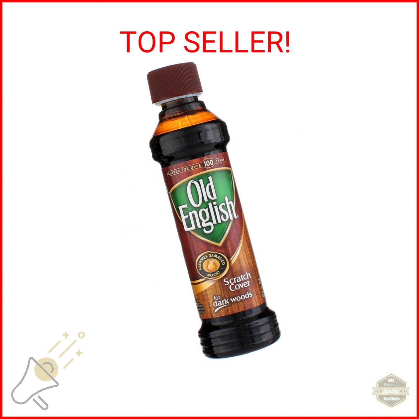 Old English Scratch Cover For Dark Woods, 8 fl oz Bottle, Wood Polish