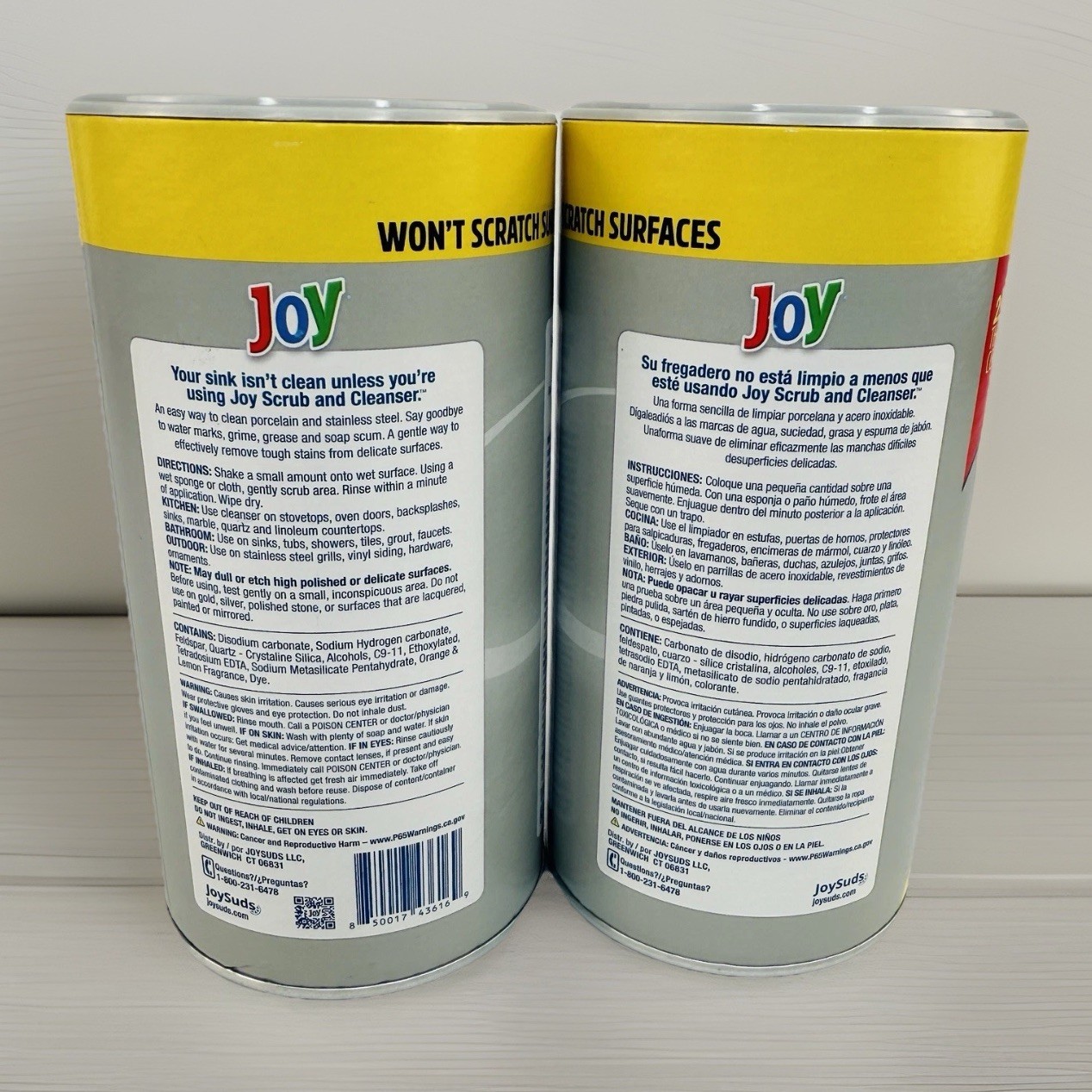 2 New Joy Lemon Scent Scrub Powder 15 Oz Cleanser Discontinued Cleaning Product