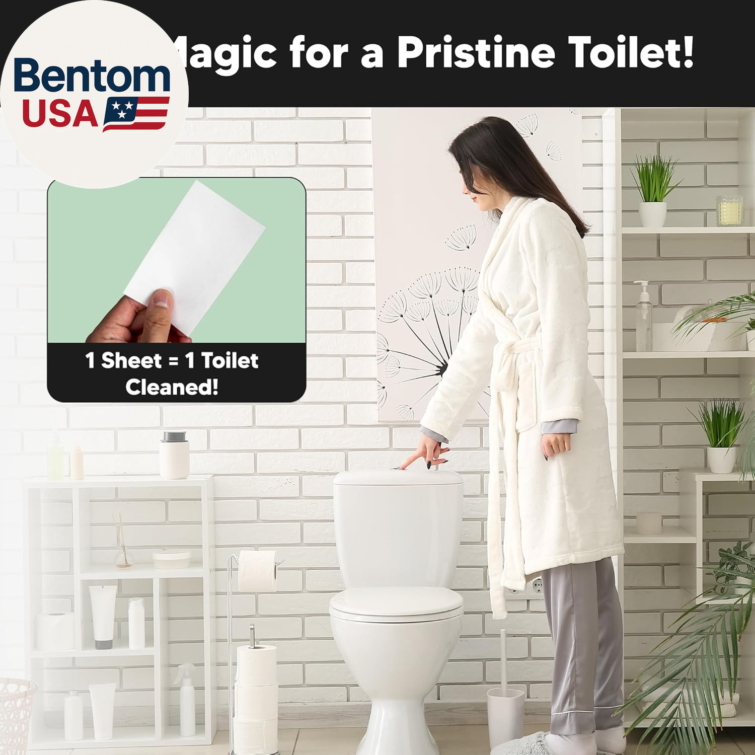 Toilet Cleaning Sheets | Strips – Tough on Dirt & Stains – Safe for Toilets & Se