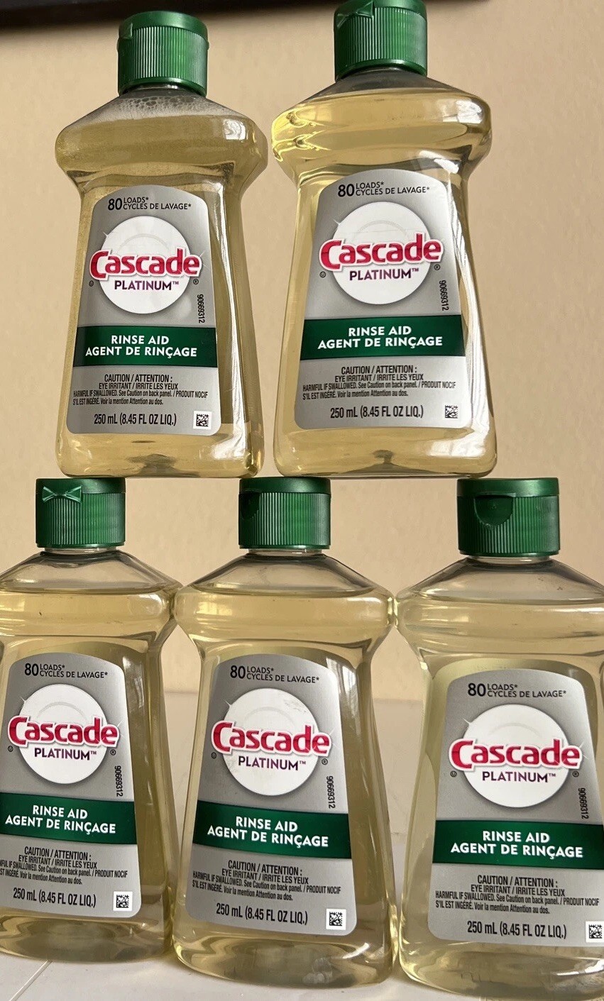Cascade Power Dry Dishwasher Rinse Aid, 8.45 Oz Each PACK OF 5 New Unsealed