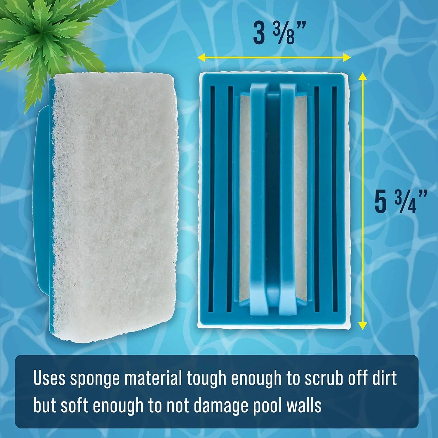 U.S. Pool Supply Hand-Held Pool Scrub Brush Pad 2 Pack, Scrubbing Scouring | Sco