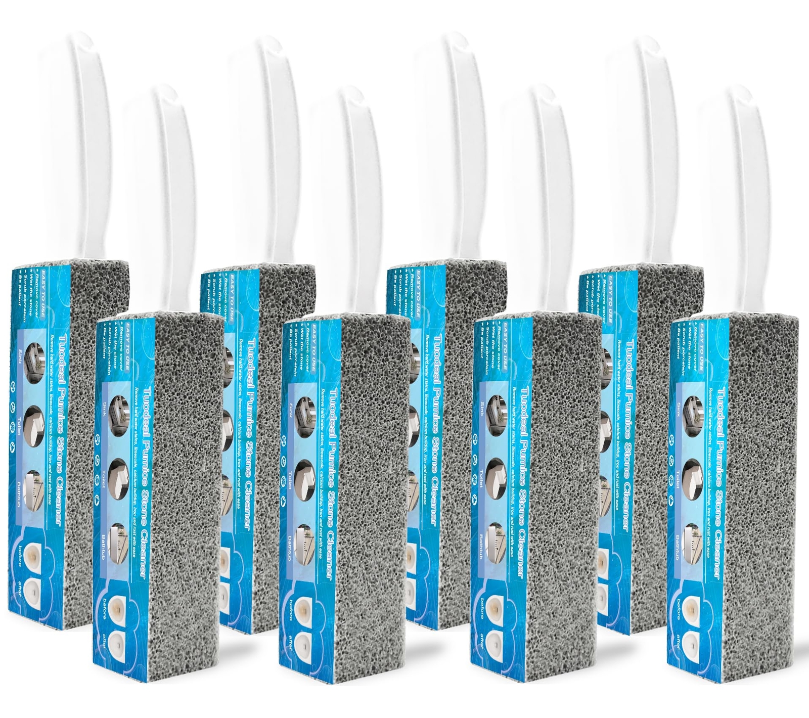 8 Pack Pumice Stone For Toilet Cleaning With Handle Pumice Scouring Stick For Ho