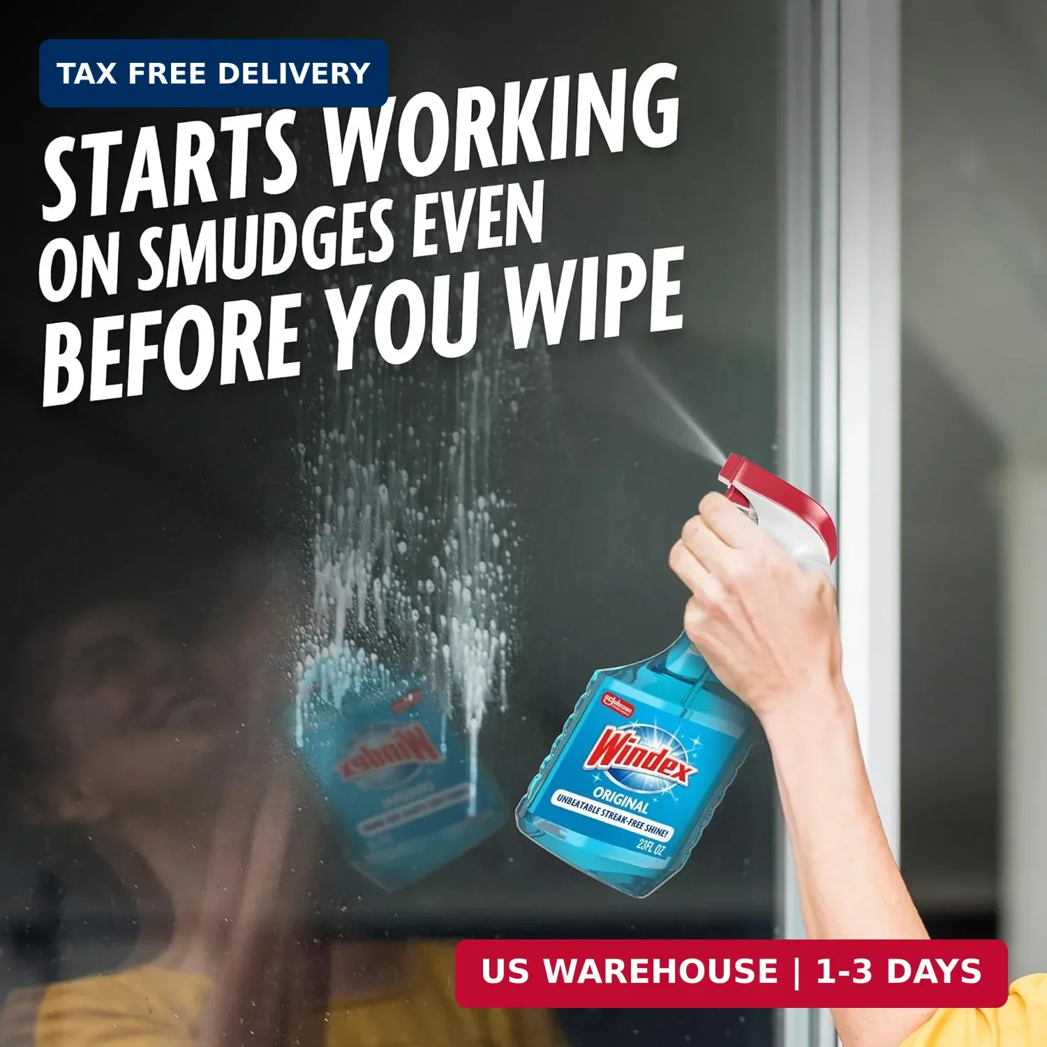 Windex Refill Glass and Window Cleaner Bottle, Bottle Made from 100% Recycled Pl