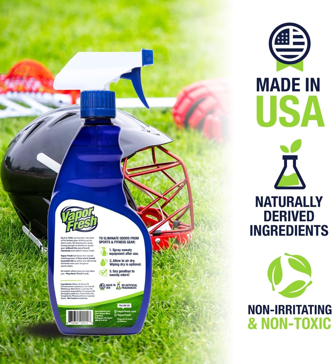 5 ~ Vapor Fresh Sport Spray Gear Odor Eliminator Cleaner Deodorizer Hockey Cleat