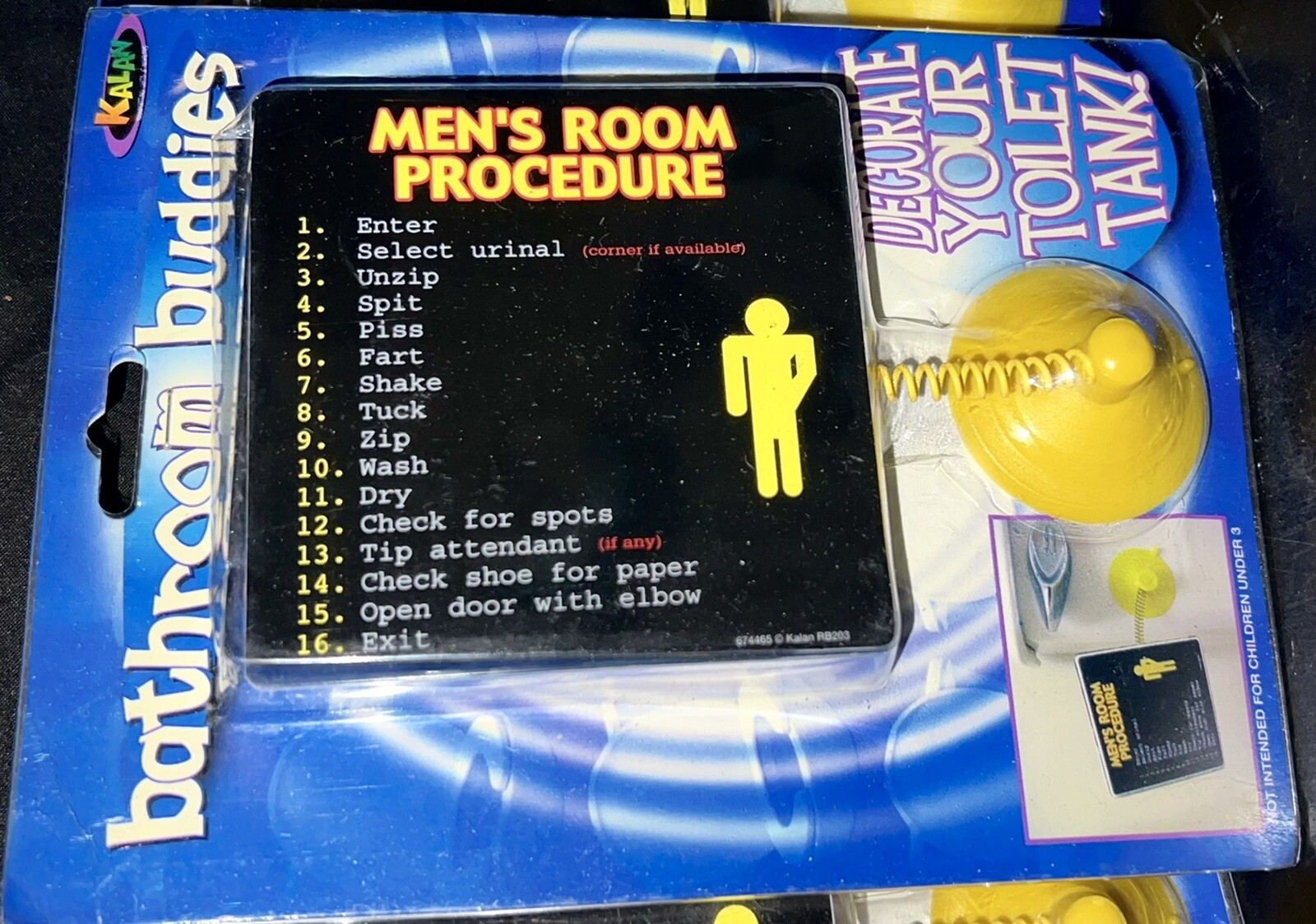 BATHROOM BUDDY Kalan Mens Room Gag Joke Gift Decoration Toilet Collage Dorm Toy