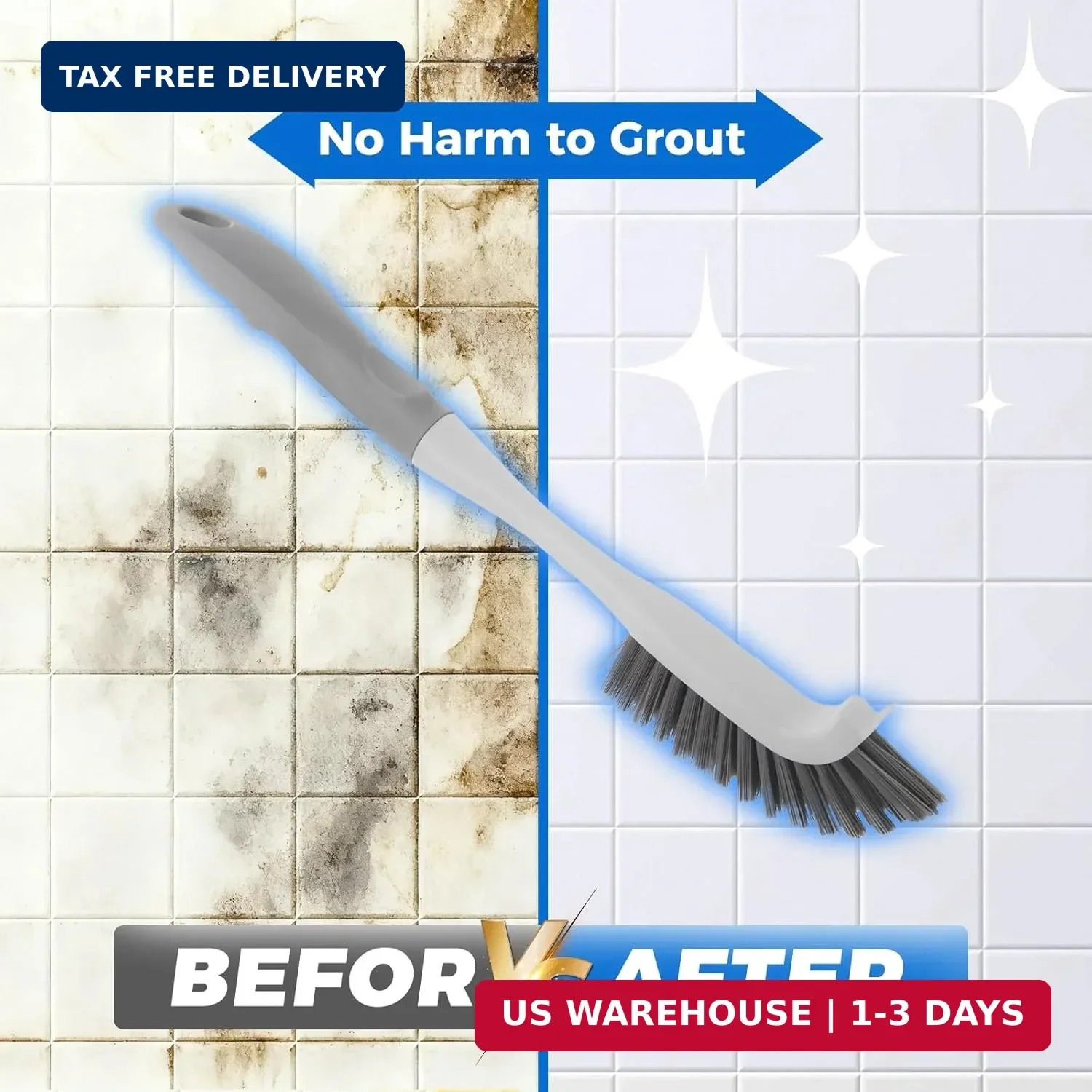 3 Pack Heavy Duty Scrub Brush Set for Household Use, Long Scrub Brush, Handheld