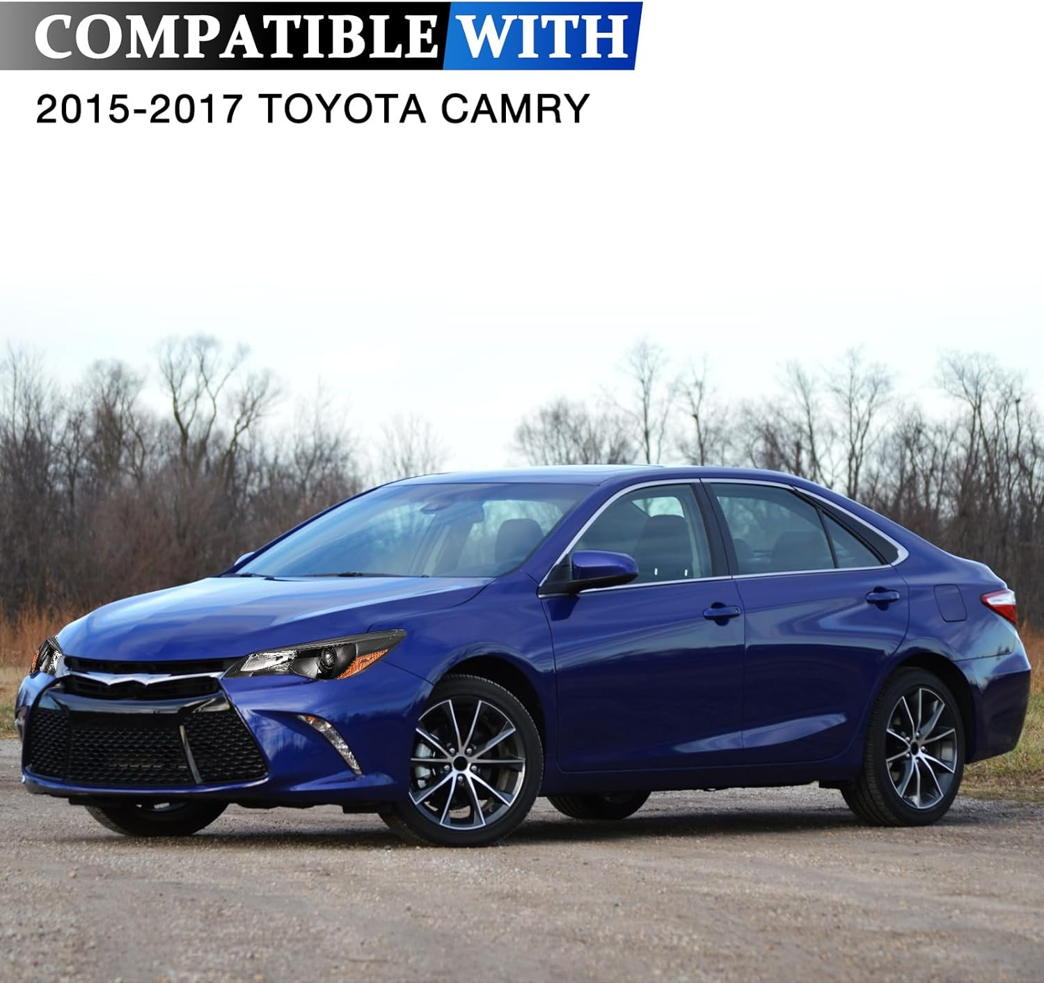 Headlight Assembly Compatible with 2015-2017 2015 2016 2017 Toyota Camry Driver