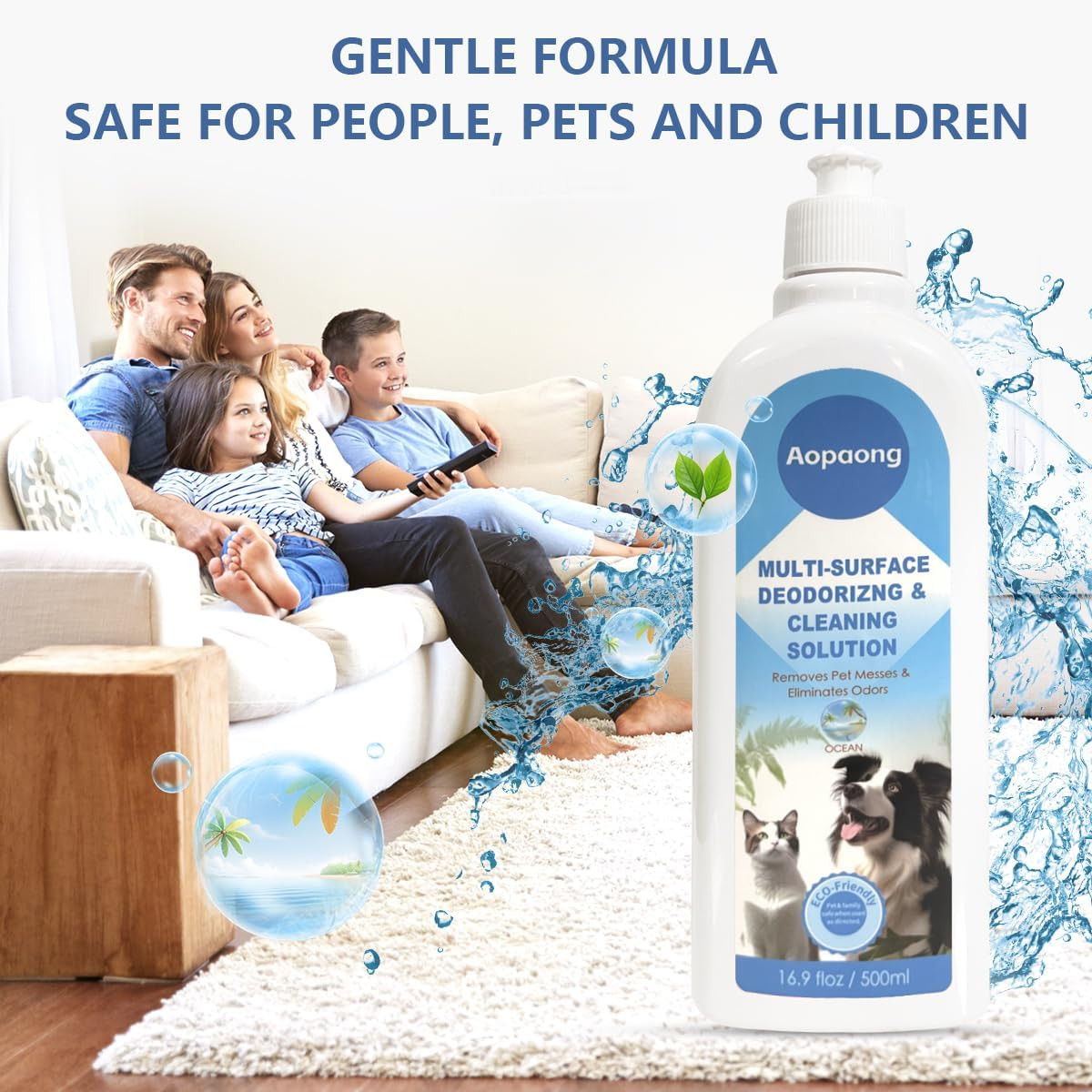 Multi-Surface Floor Cleaning Solution Ocean Scent, Household Floor Cleaner Ca…