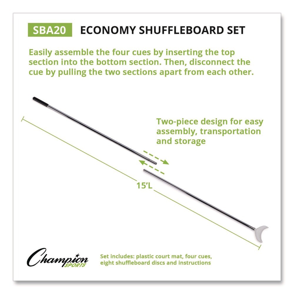 Champion Sports SBA30 Blacktop Shuffleboard Set (11/Set) New