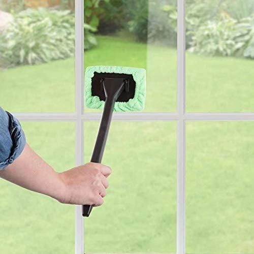 Interior Windshield Cleaner Tool, Reusable Pads, Extendable Handle Kit