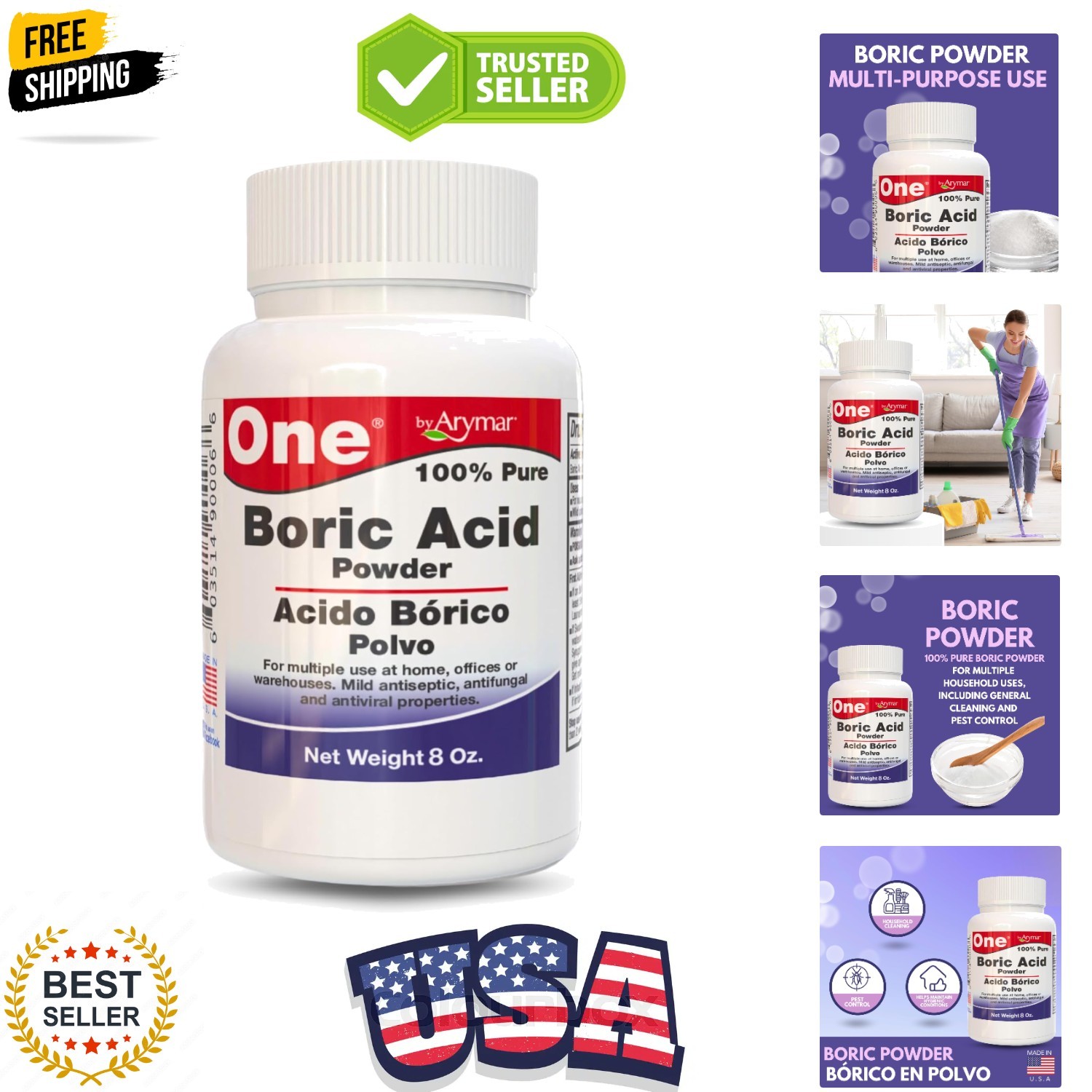 Boric Powder, Multipurpose Household Cleaner and Freshener, Pure Granular For…