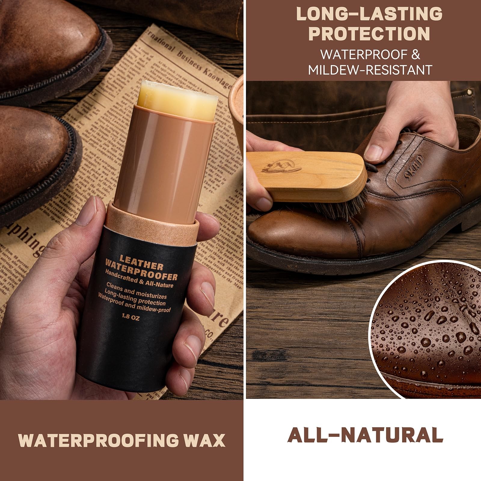 Leather Cleaner and Conditioner Kit – Saddle Soap, Mink Oil, Waterproofing Wa…