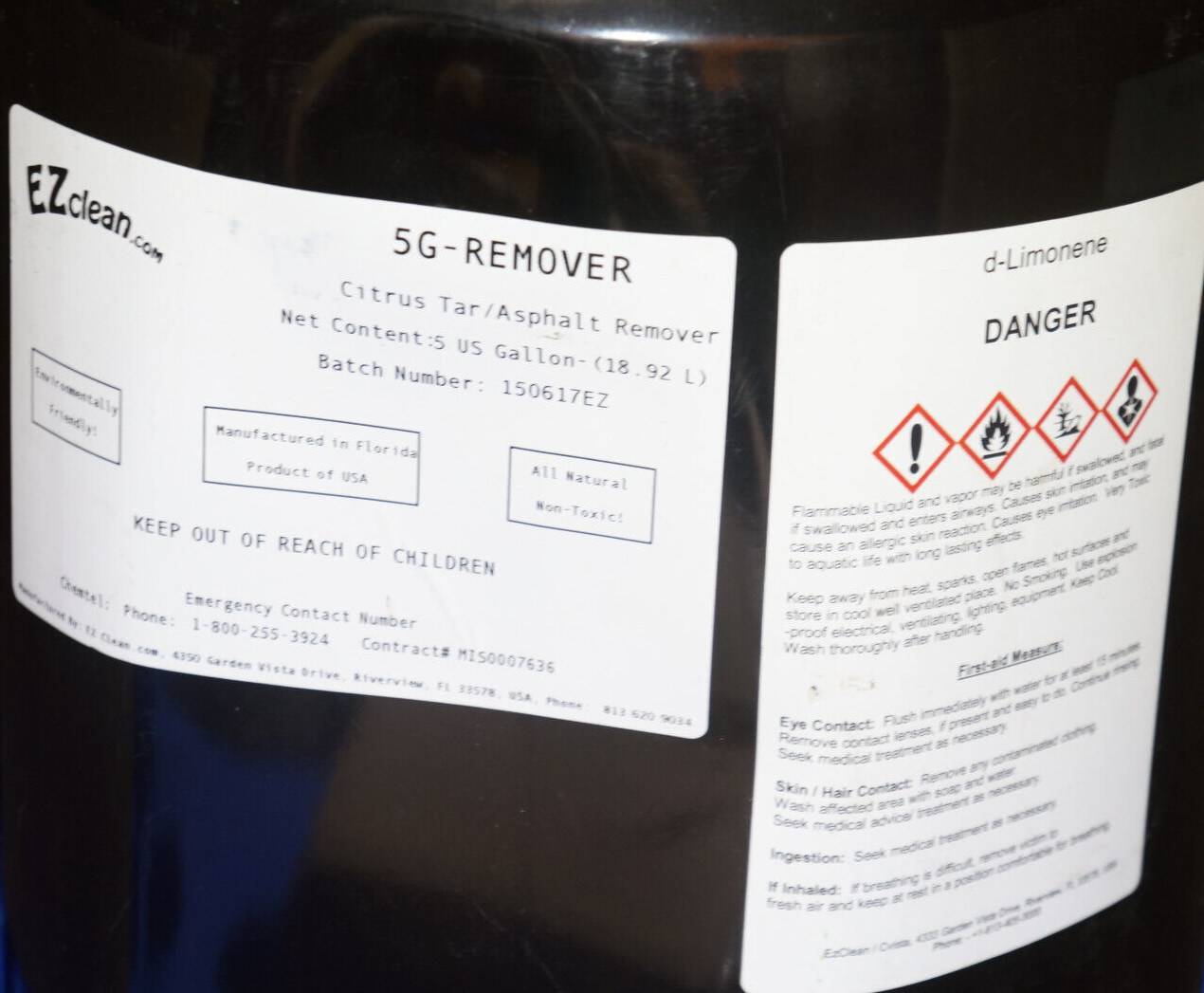 4 Gallon D-Limonene Biodegradable Citrus Solvent 4Gal