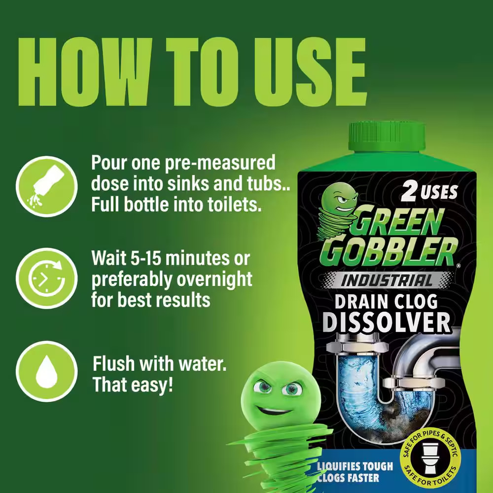 32 Oz. Industrial Gel Hair Clog Dissolver Drain Cleaner