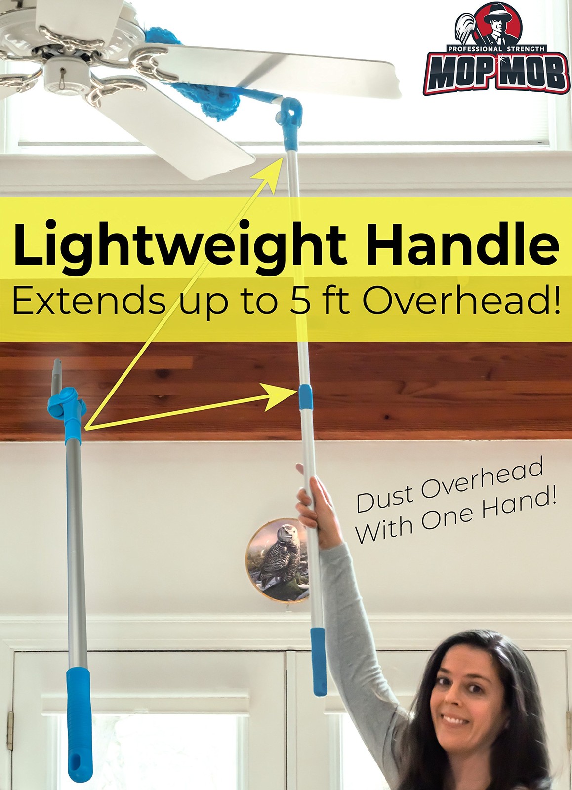 Extendable Washable Microfiber Duster and Blind Cleaner w/Pivoting Head and E…