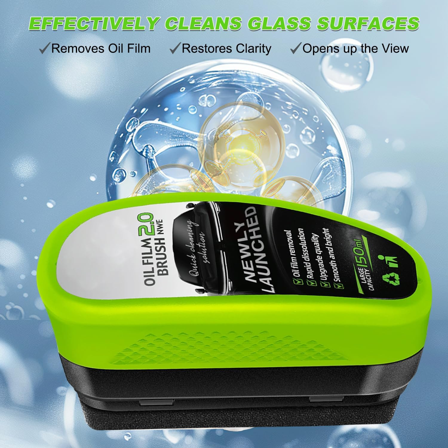 1 Set Oil-Free Car Glass Brushes, Upgrade 2.0 Clear Vision Glass Cleaner, Oil Fi