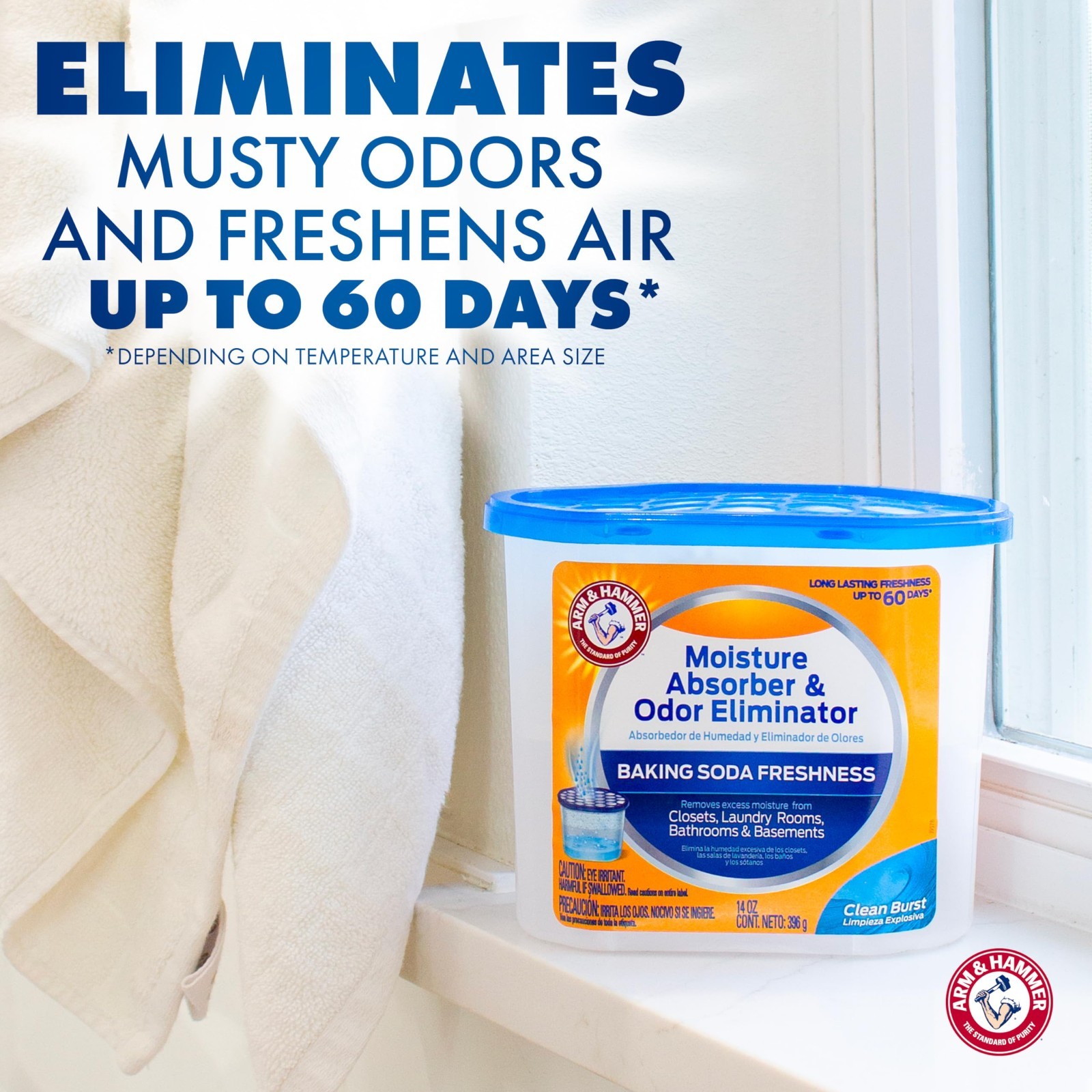Moisture Absorber & Odor Eliminator Tubs, 14 oz, 3 Pack – Trap Musty Odors!
