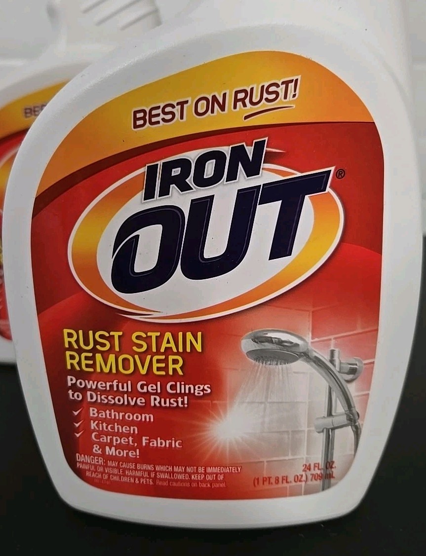 IRON OUT Rust Stain Remover Spray Gel – 24 oz (2-Pack) for Bathrooms & Kitchens