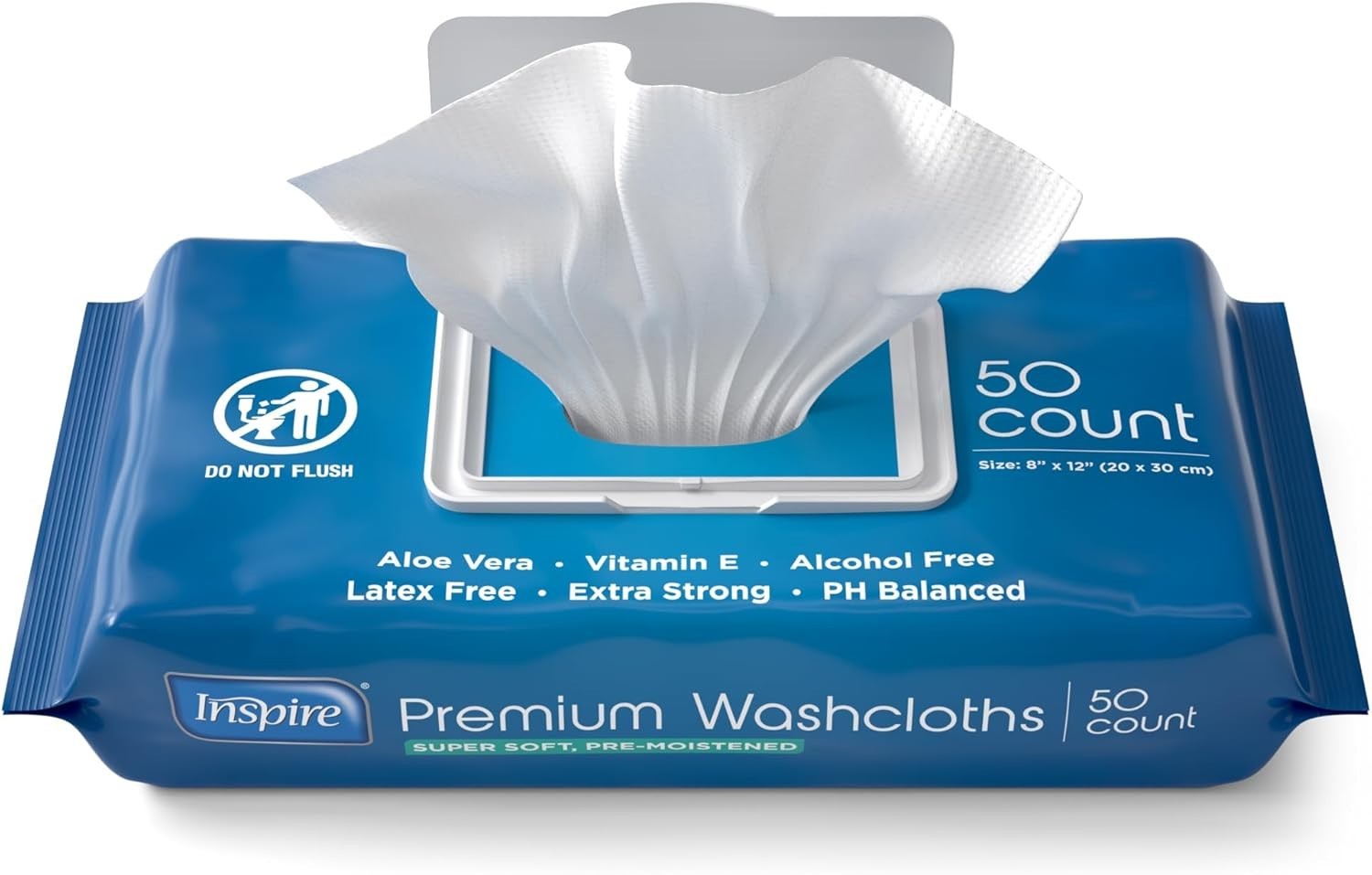 Gentle Cleansing Aloe Wipes for Incontinence – 50 Oversized Disposable Cloths