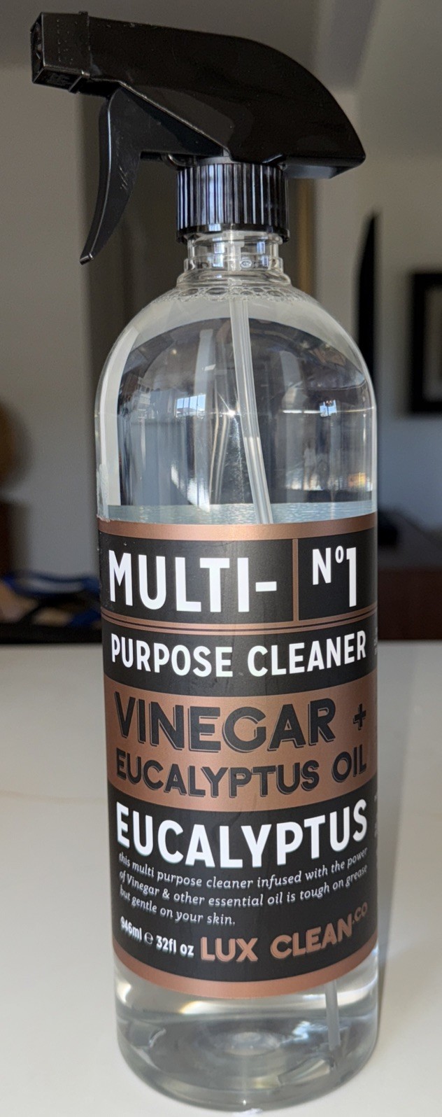 Home & Body Vinegar & Eucalyptus Oil No 1 Multi Purpose Spray Cleaner 32floz Lux