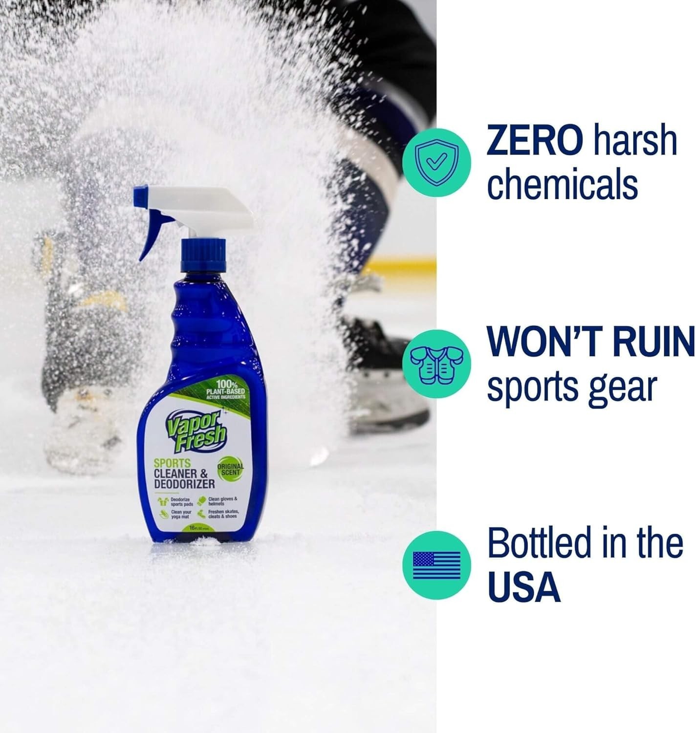 Naturally Powered Sports Cleaner & Deodorizer Spray – 16 Fl Oz Fresh Scent