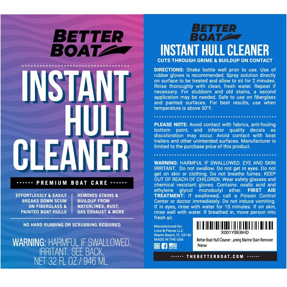 Fiberglass Boat Hull Cleaner, 1 Gallon MarineGrade Stain Remover & Restorer, …