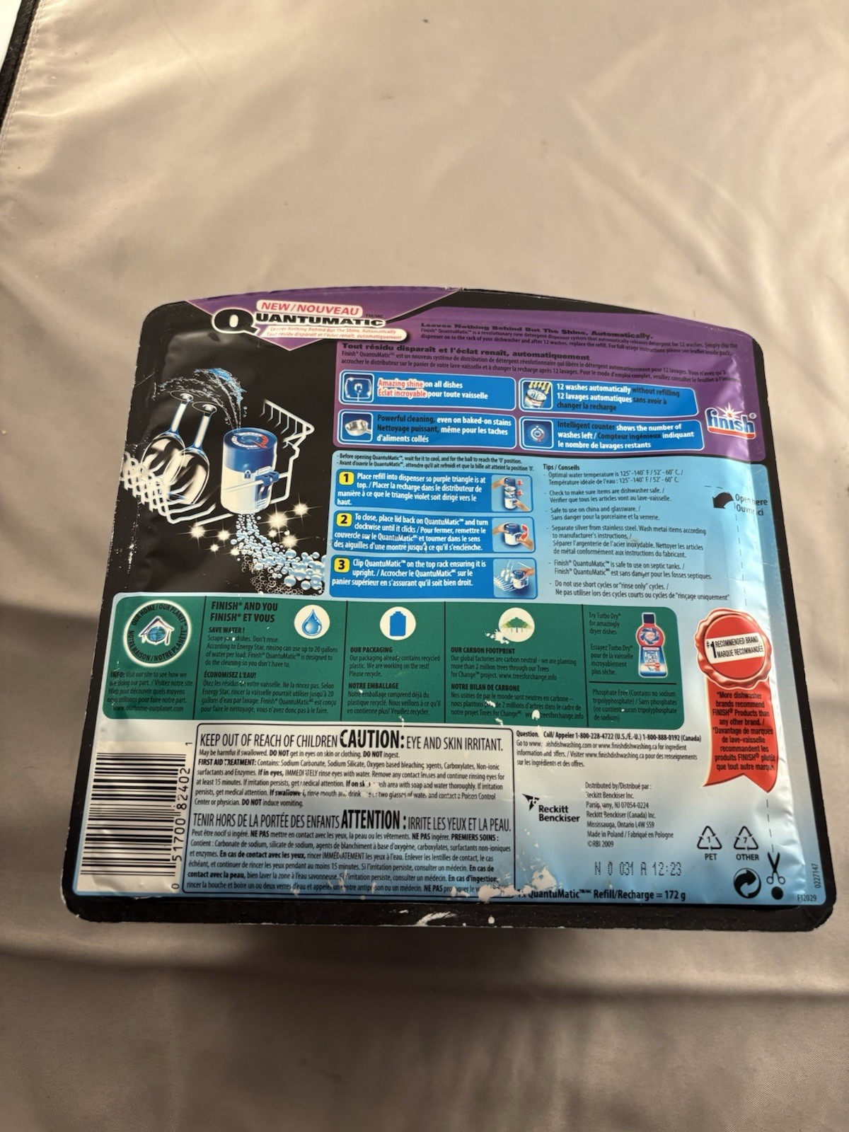 Finish Quantumatic Powerball Detergent Dispenser and 1 Refill New Sealed