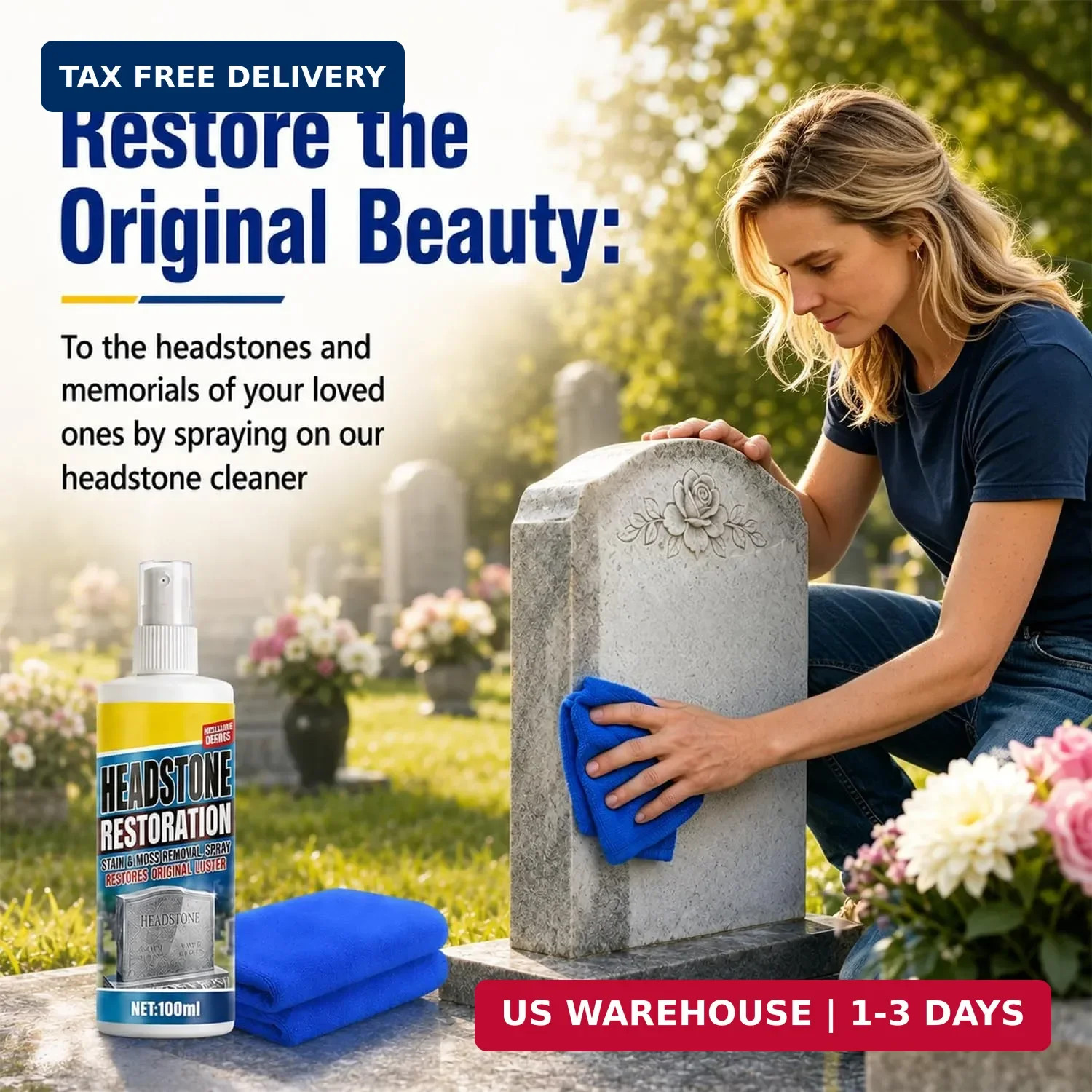 Headstone Restoration & Cleaning Spray,Tombstone & Monument Cleaning Spray,for G