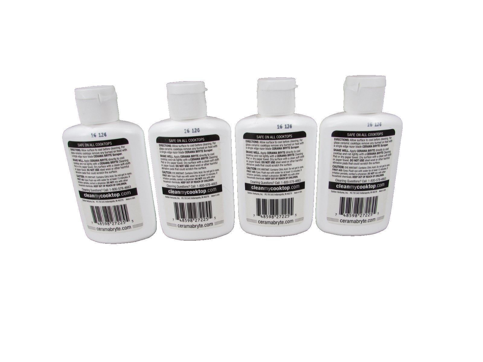 Cerama Bryte CookTop Cleaner, Removes Tough Stains, 2.75 Oz. Lot of 4