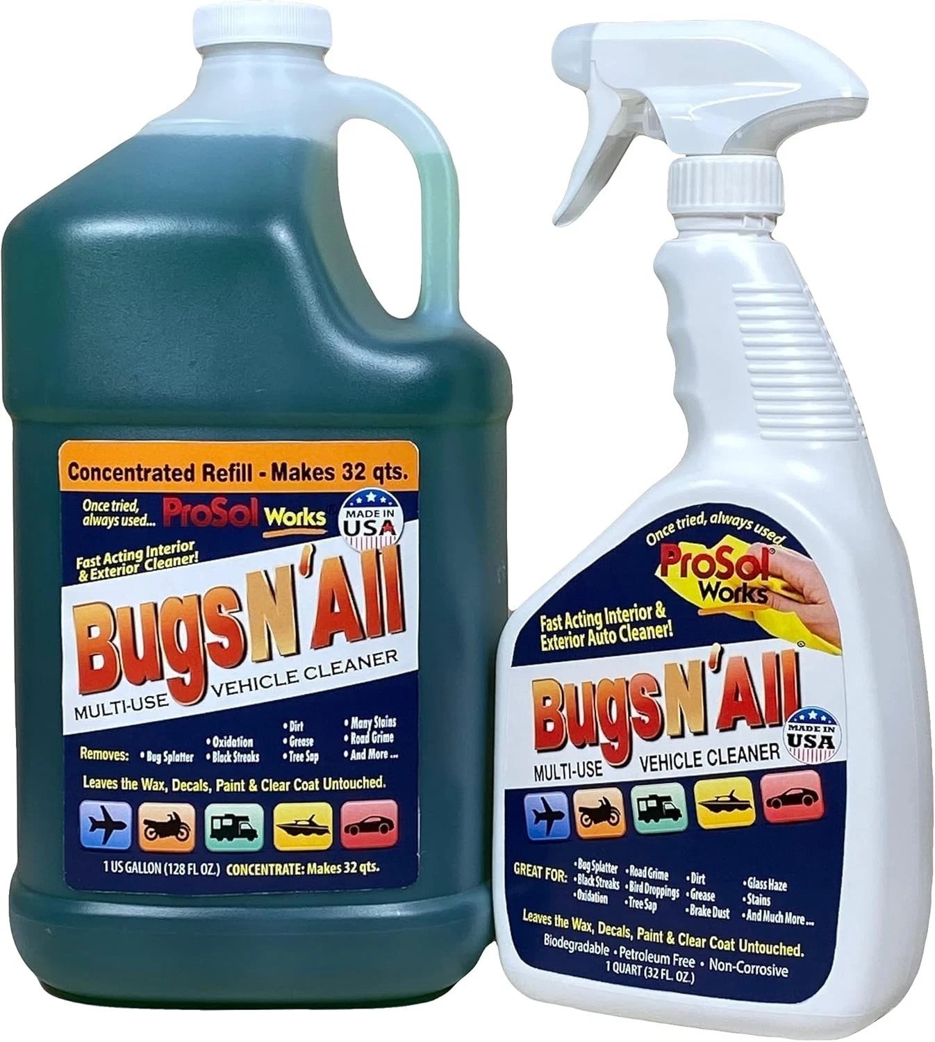 Powerful 1 Gal Car Cleaner & Degreaser – Citrus Bug Tar Remover, Non-Corrosive